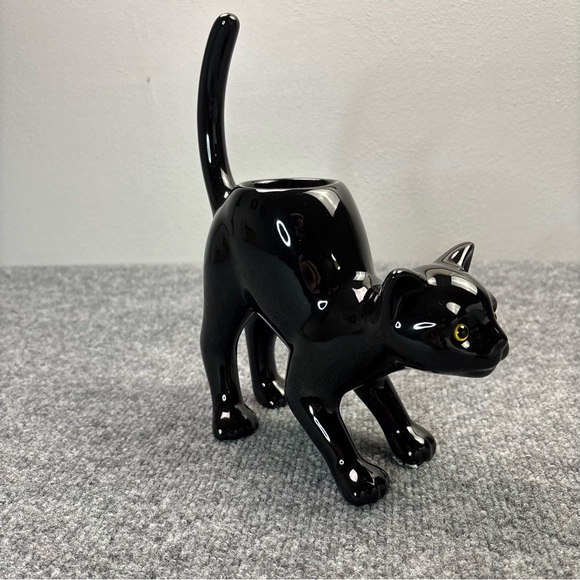 Partylite Black Cat Halloween Tealight Votive Candle Holder Arched Back P9415 - Picture 5 of 16